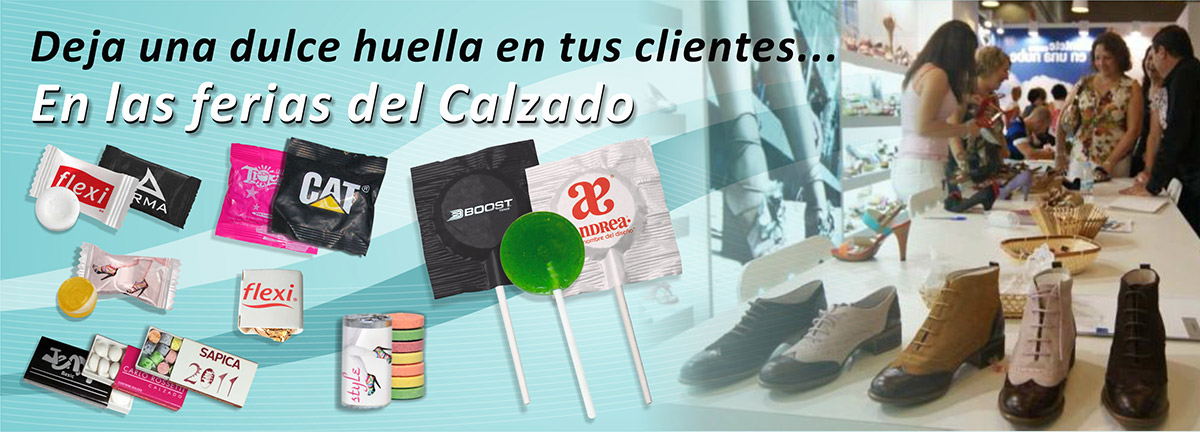 Dulces publicitarios DF para la industria del calzado.