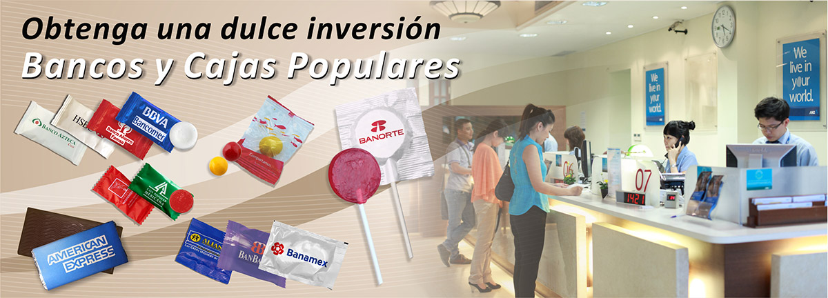 Dulces publicitarios DF para bancos.