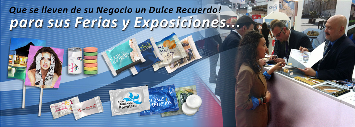 Dulces publicitarios DF para exposiciones.