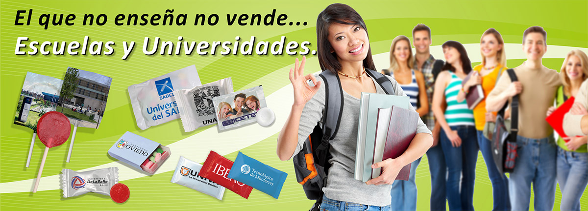Dulces publicitarios DF para escuelas y universidades.