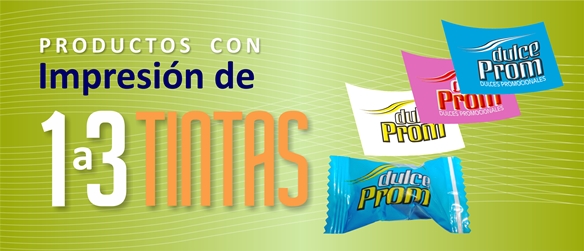 Dulces promocionales DF de 1 a 3 tintas
